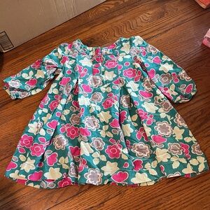 Girls Laura Ashley Button Front Pleated Floral Dress Sz 4T
